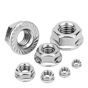 50 Pieces M3 M4 M5 M6 M8 M10 M12 M16 M20 304 Stainless Steel Hexagon Hex Head Serrated Spinlock Lock Flange Nuts DIN6923(M20 x 1pcs) in Kuwait