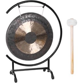 18in Mini Gong with Mallet Metal Gong Stand at The Seaside C-Stand Sound Healing Gongs for Therapys Yoga Various Small Spaces Long Sustain in Kuwait