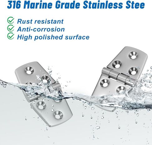 4pcs 316 Stainless Steel Hinges, Heavy Duty Gate Hinges for Wooden Fences Barn Door Hinges, Small Hinge Metal for Wood Outdoor,Pack of 4 in Saudi Arabia
