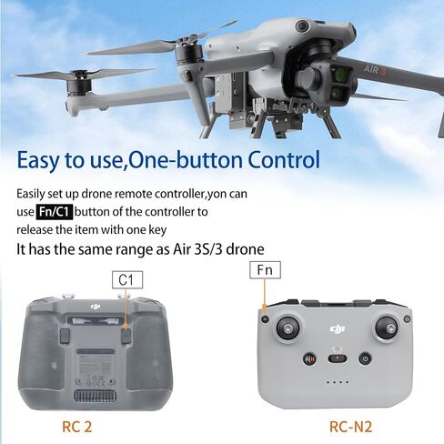 Dual Release and Drop Device System for DJI Air 3S,Air 3 Drone,Droper Fishing Hook Release Kit,Payload Delivery Accessories in Saudi Arabia