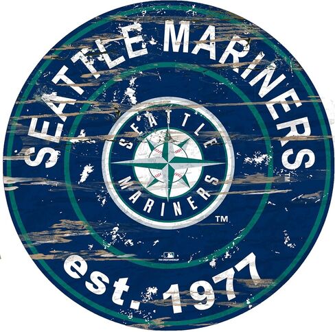 MLB Seattle Mariners Unisex Seattle Mariners 24" Established Date Round Signseattle Mariners 24" Established Date Round Sign, Team, One Size in Saudi Arabia