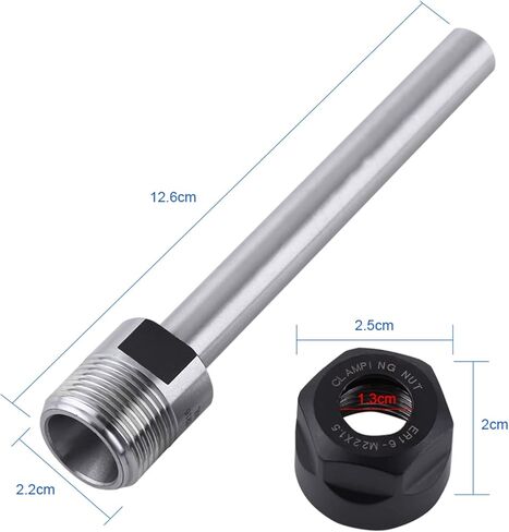 Fafeicy C12 ER16 100L Collet Chuck Holder, Straight Shank CNC Milling Tool Extension Lathe Rod, with Nut for Milling Machine in Kuwait