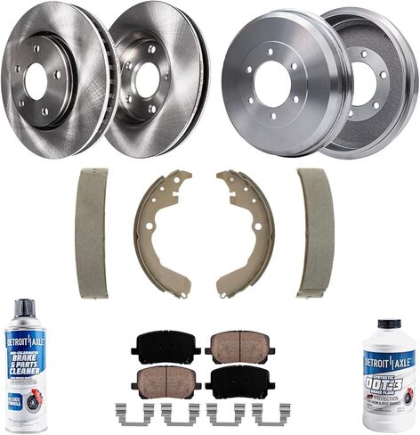 Detroit Axle - FWD BRAKE KIT TO TOYOTA 2003-2008 Matrix Pontiac Vibe ، DIRCING BRAKES ROITORS BRAKE CERAMIC PADS BRAKE BRAKE BRAKE SHOIN in Saudi Arabia