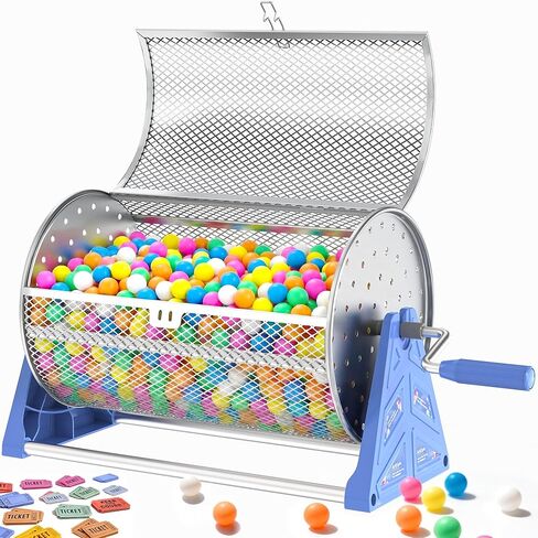 طبلة السحب، 19 × 12 بوصة مع قاعدة ترايبود قابلة للفصل، تحمل 8000 تذكرة أو 250 كرة بينج بونج، تذكرة يانصيب محمولة متينة/طبل دوار للكرة للألعاب والمناسبات والحفلات in Kuwait