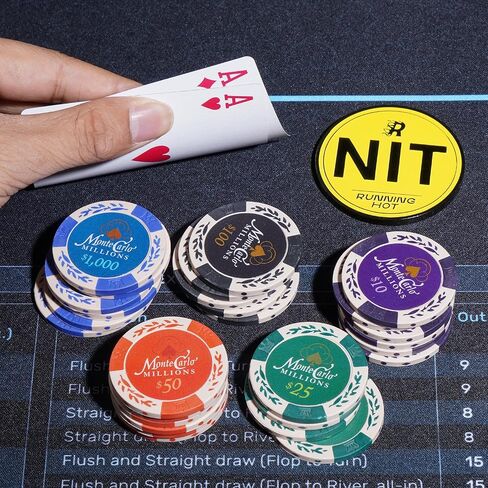 RUNNING HOT Metal Nit Button Set for Texas Hold'em & Omaha Poker - Professional Chips for The Stand-Up Game - Enhance Your Play in Saudi Arabia