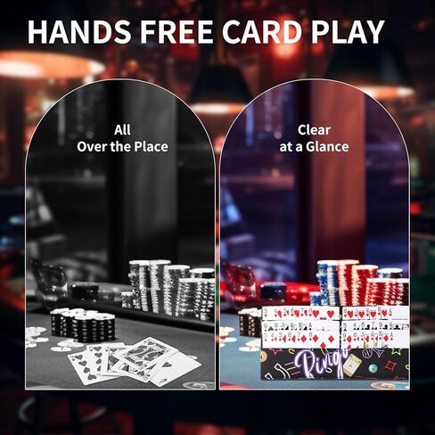 2PCS Playing Card Holder for Poker, Bridge & Canasta, Foldable 6-Slot Organizer for Bingo Pull Tabs & Gambling Tickets, Portable Card Game Gifts for Adults & Seniors in Saudi Arabia