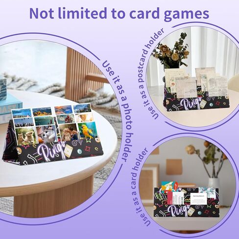 2PCS Playing Card Holder for Poker, Bridge & Canasta, Foldable 6-Slot Organizer for Bingo Pull Tabs & Gambling Tickets, Portable Card Game Gifts for Adults & Seniors in Saudi Arabia