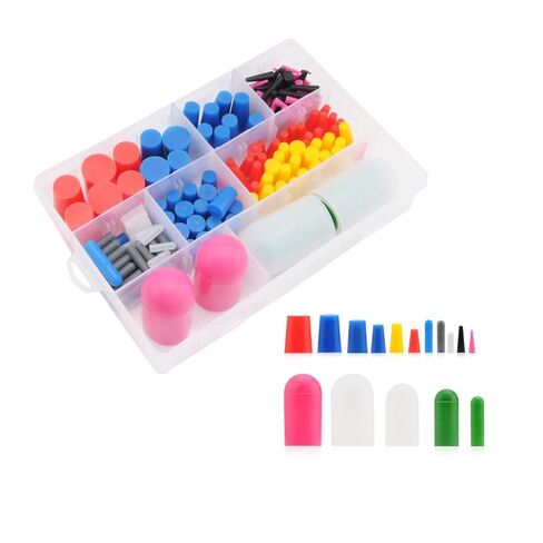 150+60PCS High Temp Silicone Rubber Tapered Plug Kit, Silicone Rubber Protective End Cap Kit for Hole Plugs, Spraying, Coating, Painting Protection in Saudi Arabia