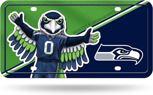 علامة معدنية تلقائية بتصميم فريد من نوعه لكرة القدم NFL Seattle Seahawks مقاس 6 بوصة × 12 بوصة - رائعة للشاحنة/السيارة/سيارات الدفع الرباعي in Kuwait