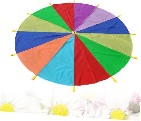 UPKOCH Play Rainbow Parachute for Outdoor Activities Diameter for Group Exercise for Kindergarten Birthday Parties and Picnics Durable and Sturdy Design Colors in Saudi Arabia