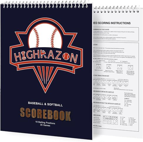 Baseball Softball Scorebook, 35 Games 9 Innings 8.5" x 11" Large Print, Score Keeping Book for Stats with Stickers, Baseball Softball Score Book for Scorekeeper, Coach, Family in Kuwait