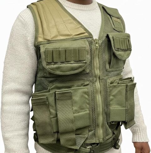 Black Tactical Airsoft Paintball Vest (US, Alpha (Alpha), S, XXL, OD Green) in Kuwait