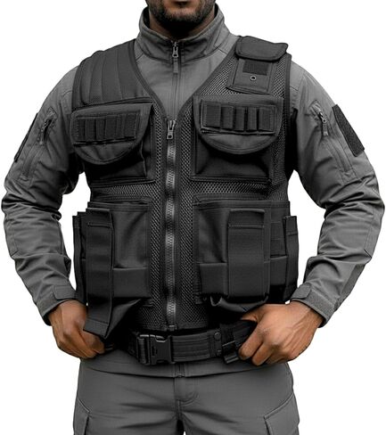 Black Tactical Airsoft Paintball Vest in Kuwait