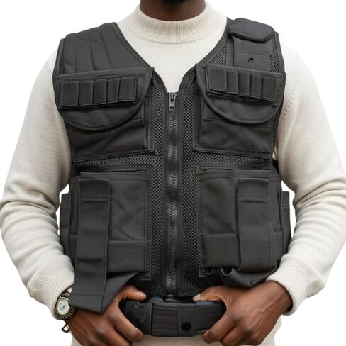 Black Tactical Airsoft Paintball Vest in Kuwait