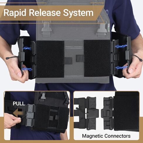 MGFLASHFORCE Quick Release Cummerbund Molle with 2 Side Pouches for Tactical Airsoft Vest in Kuwait