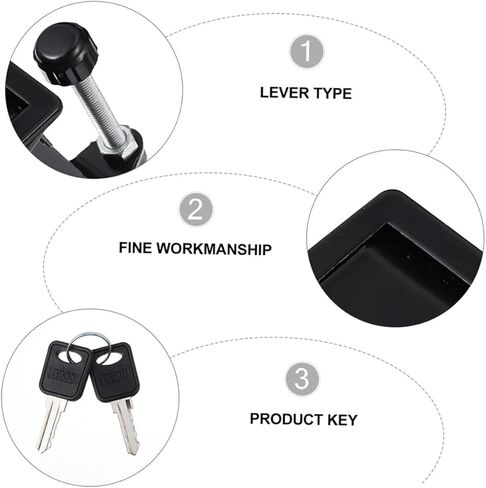 jojofuny Zinc Alloy Compression Latch Lock for Toolbox Cabinet Door with Flush Lever Anti-Theft Industrial Cabinet Lock for Camper Van Caravan Trailer Black Keyed in Saudi Arabia