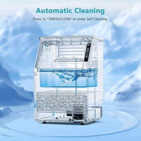 COWSAR Commercial Ice Maker Machine, 80Lbs/24H Stainless Steel Undercounter Ice Maker with 24Lbs Storage Capacity, Self-Cleaning Freestanding Ice Machine for Home, Bar, Restaurant, Office, Outdoor in Kuwait