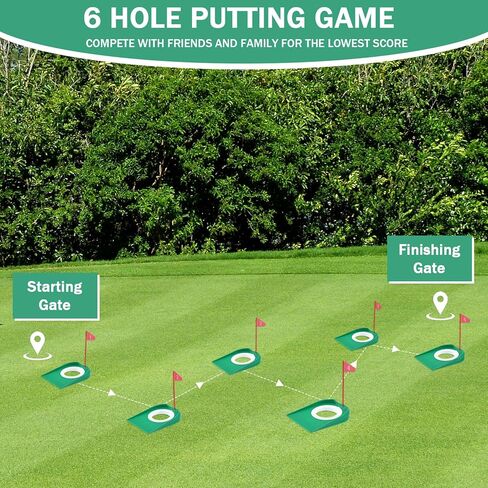 6 Pcs Golf Putting Practice Cup Hole Training Aids, Golf Putting Cups with Flags, Golfs Accessories Training Putters with Plastic Flag for Adult Green Office Garage Yard Indoor Outdoor Practice in Saudi Arabia