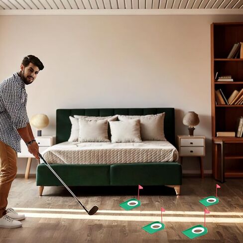 6 Pcs Golf Putting Practice Cup Hole Training Aids, Golf Putting Cups with Flags, Golfs Accessories Training Putters with Plastic Flag for Adult Green Office Garage Yard Indoor Outdoor Practice in Saudi Arabia