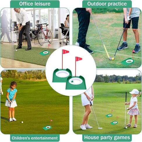 6 Pcs Golf Putting Practice Cup Hole Training Aids, Golf Putting Cups with Flags, Golfs Accessories Training Putters with Plastic Flag for Adult Green Office Garage Yard Indoor Outdoor Practice in Saudi Arabia