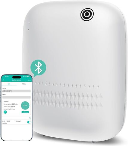 Smart Scent Air Machine for Home, Cold Technology Waterless Essential Oil Diffuser, Cover Up to 2000 Sq. Ft, 400ML Scent Diffuser with 100ML Roy Tranquility Essential Oils in Kuwait