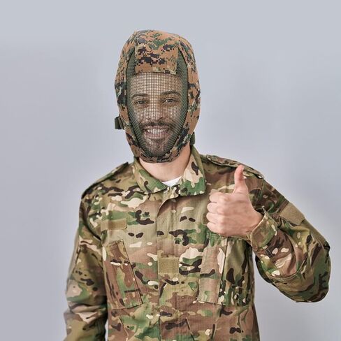 PRETYZOOM Full Face Fencing Mask Breathable Steel Mesh Protective Gear for Game Hunting and Training with Sturdy Coverage for Sports and Outdoor Use in Kuwait