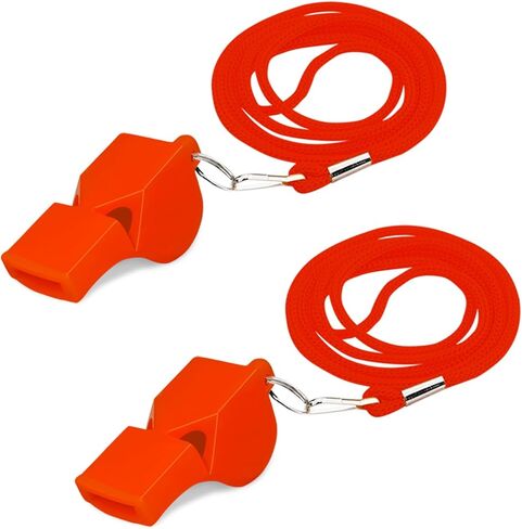 صافرة Plume'CHJ، عبوتان من صفارات الرياضة البلاستيكية مع حبل قصير، صافرة صوت عالية واضحة مثالية للمدربين والحكام والمسؤولين in Kuwait