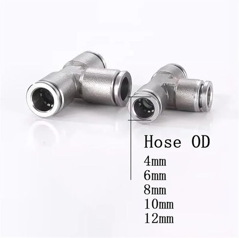 304 Stainless Steel Hose Connectors Pneumatic Air Fittings PE 6mm 8mm 10mm Quick Release Pipe Fitting Accessories 1Pcs(8mm) in Saudi Arabia