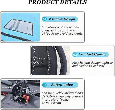 Inflatable Hydrofoil Board,Handheld Surf Sail,Inflatable Surfing Wing,Kitesurfing Wing Windsurfing with Window,for Water Sports Kiteboard Surf,5m³ in Kuwait