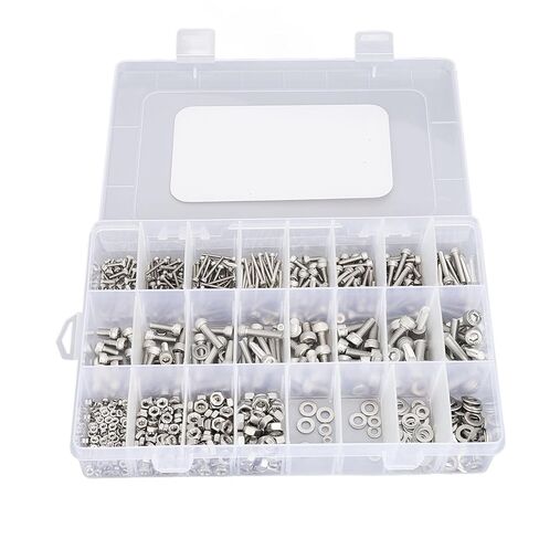 880PCS Stainless Steel Screw Assortment Kit Hex Head Bolts Nuts Flat Washers Boxed for DIY Projects,304 Stainless Steel in Saudi Arabia