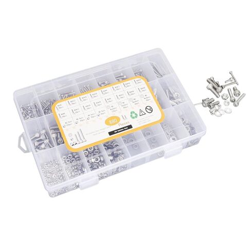 880PCS Stainless Steel Screw Assortment Kit Hex Head Bolts Nuts Flat Washers Boxed for DIY Projects,304 Stainless Steel in Saudi Arabia