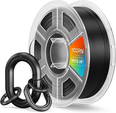 High Speed PETG Filament 1.75mm, Low Stringing, High Toughness, Odorless, Better Flow, 1KG (2.2lbs) Rapid 3D Printer Filament, PETG HF Black in Saudi Arabia