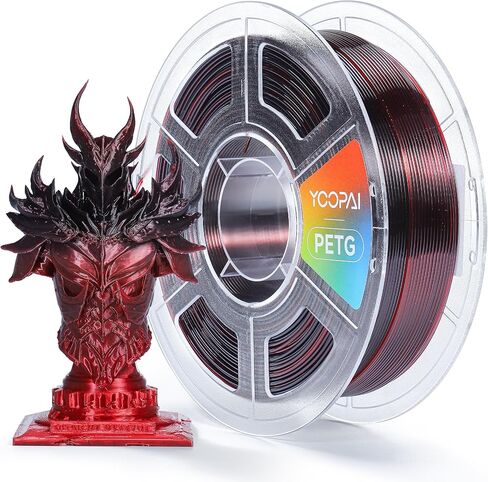 High Speed PETG Filament 1.75mm, Low Stringing, High Toughness, Odorless, Better Flow, 1KG (2.2lbs) Rapid 3D Printer Filament, PETG HF Black in Saudi Arabia
