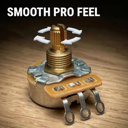 The Art of Tone, CTS 250k Pot for Guitars, Bass, Split Shaft, 450g, 10% Audio Taper Guitar Potentiometer, 250k Potentiometer replacement for Fender potentiometer in Kuwait