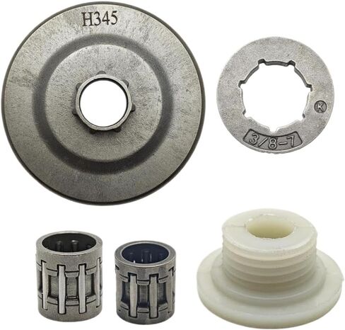 Clutch Drum Worm Gear Assembly with Sprocket Rim, Piston, and Bearing Compatible with Chainsaw Models 350, 353, 357, 357XP, 359, 346XP - Part Number 503912902 in Kuwait