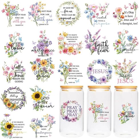 ملصقات لفات UV DTF Cup - 20 ورقة صفيحة UV DTF Transfer Transfer ، Book UVDTF Cup Wraps لـ 16 OZ ، تصميمات Booklover ، تصميمات DIY الإبداعية لزجاجة ماء in Kuwait