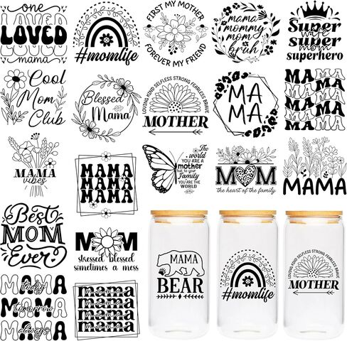 ملصقات لفات UV DTF Cup - 20 ورقة صفيحة UV DTF Transfer Transfer ، Book UVDTF Cup Wraps لـ 16 OZ ، تصميمات Booklover ، تصميمات DIY الإبداعية لزجاجة ماء in Kuwait