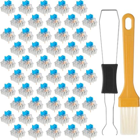Keyboard Switches 50 PCS Mechanical Keyboards Switches Clickers for 3D Prints with Switch Puller & Brush Clickers for 3D Prints for Most Gaming Keyboards Blue in Saudi Arabia