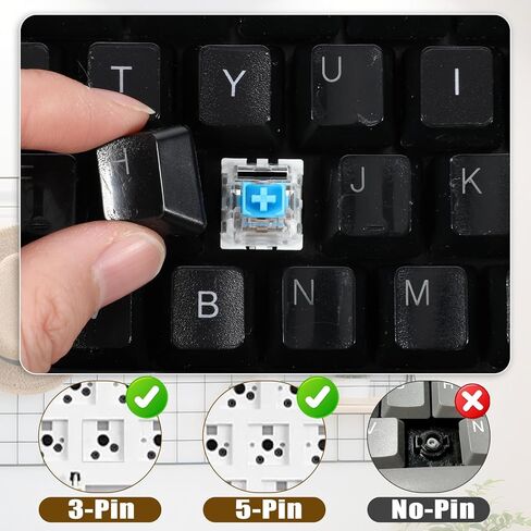 Keyboard Switches 50 PCS Mechanical Keyboards Switches Clickers for 3D Prints with Switch Puller & Brush Clickers for 3D Prints for Most Gaming Keyboards Blue in Saudi Arabia