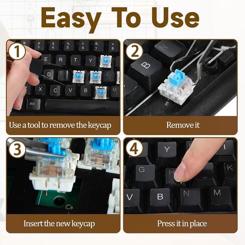 Keyboard Switches 50 PCS Mechanical Keyboards Switches Clickers for 3D Prints with Switch Puller & Brush Clickers for 3D Prints for Most Gaming Keyboards Blue in Saudi Arabia