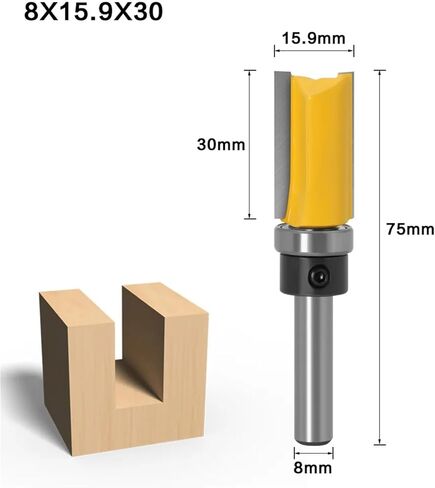 8 مللي متر عرقوب سبيكة حافة مستقيمة قاطعة المطحنة الكمبيوتر آلة الحفر الشق أداة 1/3 قطعة (8x15.9x30 مللي متر) in Kuwait