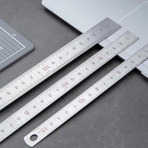 15/20 / 30cm Stainless Steel Ruler with Scale Metal Straight Measuring Tool for Engineering Teaching Stainless Steel in Saudi Arabia