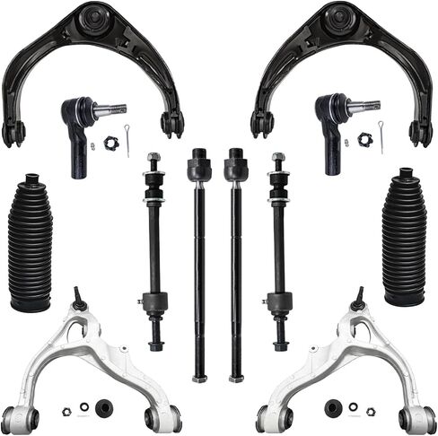 Detroit Axle - 4WD Front End Kit for 06-08 Dodge Ram 1500 [5-Lug, Standard and Crew Cab Models], Control Arms w/Ball Joint Tie Rods Boots & Bellows Sway Bars 2006 2007 2008 Replacement - 12pc Set in Saudi Arabia