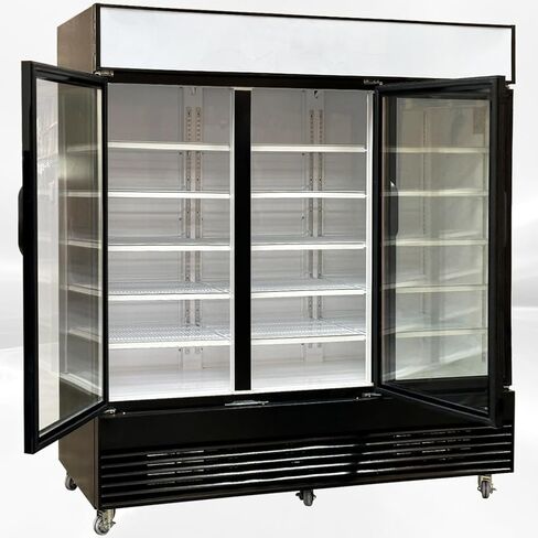 Commercial Refrigerator Glass 3-Door Merchandiser Display Cooler,Beverage Drink Cooler, ETL,NSF certified, Bottom-Mounted 74 inches width, capacity 69 cuft 110V, Restaurant Kitchen Cafe in Kuwait