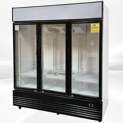Commercial Refrigerator Glass 3-Door Merchandiser Display Cooler,Beverage Drink Cooler, ETL,NSF certified, Bottom-Mounted 74 inches width, capacity 69 cuft 110V, Restaurant Kitchen Cafe in Kuwait