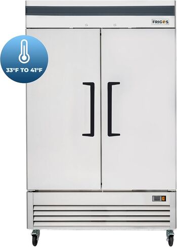 Frigos Premium FGP-RF-2DBC/40 40" Reach-In Refrigerator Double Solid Door 35 Cu Ft Silver - Ideal for Commercial Kitchen Commercial Storage Capacity - Included Liftgate in Kuwait