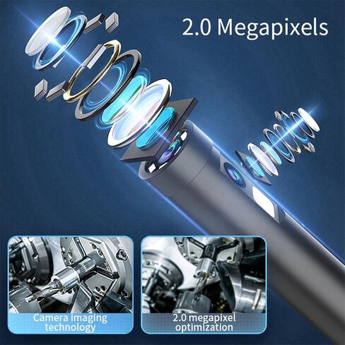 Relogic TypeC Endoscope 7.9mm Camera, IP67, Built in LED Lights, for Android iOS, Ideal for HVAC Inspection, Automotive Parts Assembly (Dual Lens) in Saudi Arabia