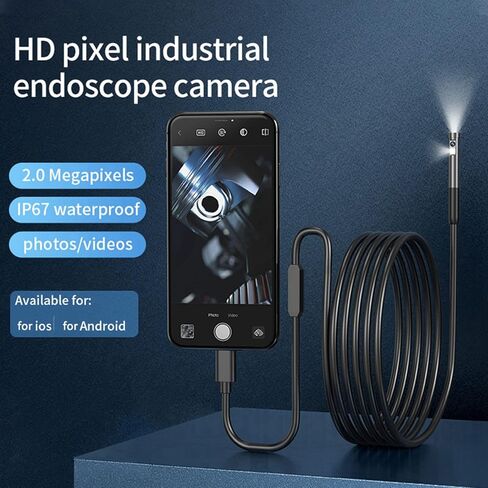 Relogic TypeC Endoscope 7.9mm Camera, IP67, Built in LED Lights, for Android iOS, Ideal for HVAC Inspection, Automotive Parts Assembly (Dual Lens) in Saudi Arabia