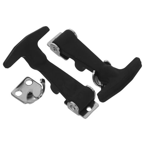 NUOBESTY 2pcs Rubber Hood Catch with Stainless Steel Brackets, Flexible T-Handle Draw Latches for Tool Box Cooler Truck Engine Hood, Rubber Elastic Shock-Absorbing Buckle for Industrial Use in Saudi Arabia