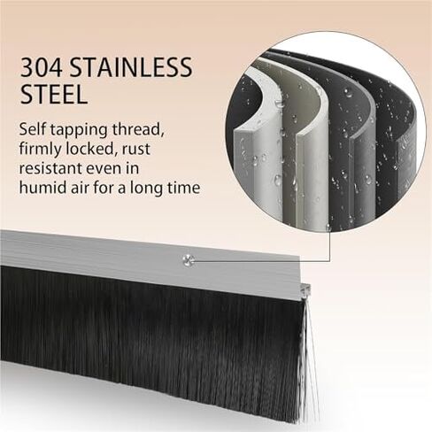 100cm Aluminum Alloy Strip Brush - Industrial Dust Seal for Cabinet Doors, Water Retaining Tool, Bottom Sealing Strip (20cm, F, 250mm) - Durable & Effective Dust Prevention in Saudi Arabia